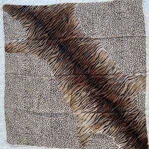 Tiger Print Silk Scarf 34 x 34